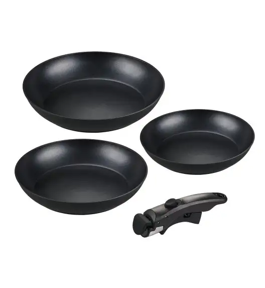 MG HOME CLEVER KITCHEN ZESTAW 3 PATELNI 20/24/28 CM Z ODPINANĄ RĄCZKĄ