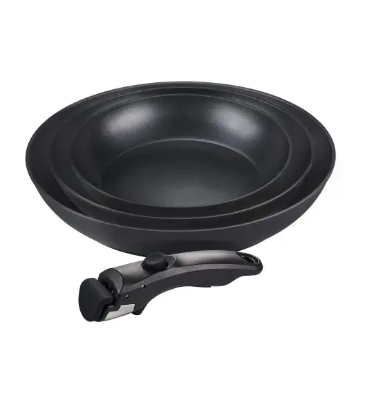 MG HOME CLEVER KITCHEN ZESTAW 3 PATELNI 20/24/28 CM Z ODPINANĄ RĄCZKĄ