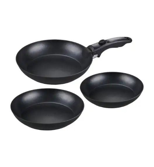 MG HOME CLEVER KITCHEN ZESTAW 3 PATELNI 20/24/28 CM Z ODPINANĄ RĄCZKĄ
