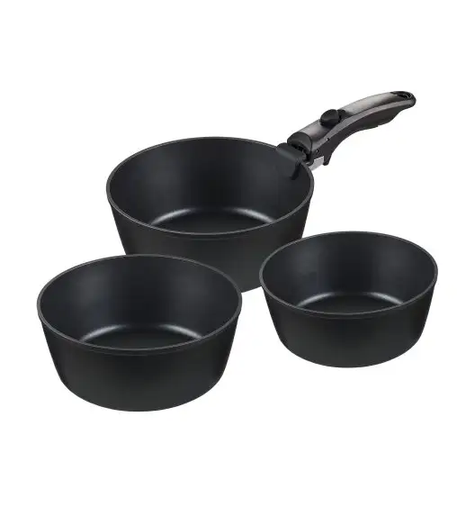 MG HOME CLEVER KITCHEN ZESTAW 3 GARNKÓW 18/20/22 CM Z ODPINANĄ RĄCZKĄ