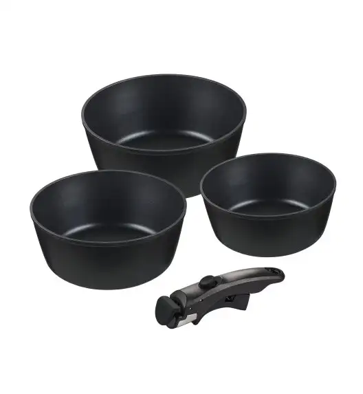 MG HOME CLEVER KITCHEN ZESTAW 3 GARNKÓW 18/20/22 CM Z ODPINANĄ RĄCZKĄ