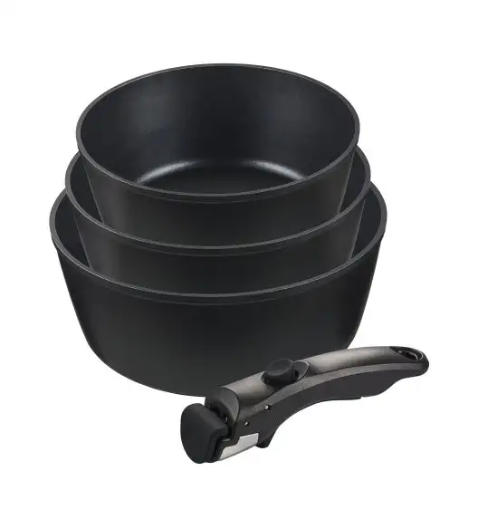 MG HOME CLEVER KITCHEN ZESTAW 3 GARNKÓW 18/20/22 CM Z ODPINANĄ RĄCZKĄ