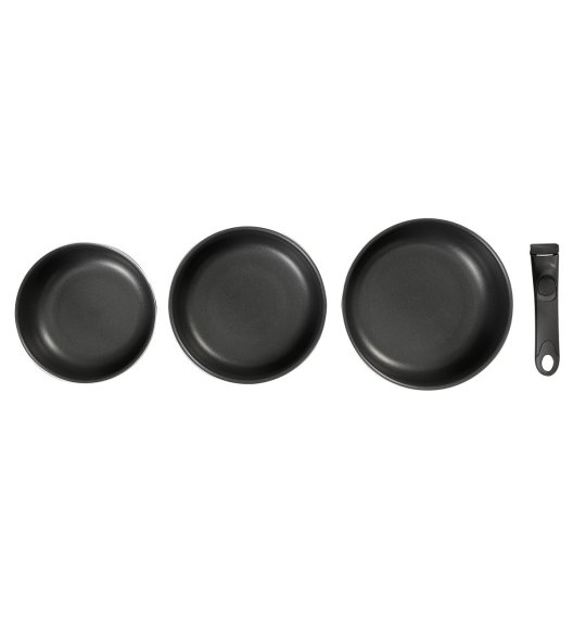 MG HOME CLEVER KITCHEN ZESTAW 3 GARNKÓW 18/20/22 CM Z ODPINANĄ RĄCZKĄ
