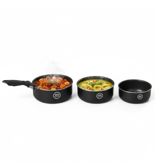 MG HOME CLEVER KITCHEN ZESTAW 3 GARNKÓW 18/20/22 CM Z ODPINANĄ RĄCZKĄ