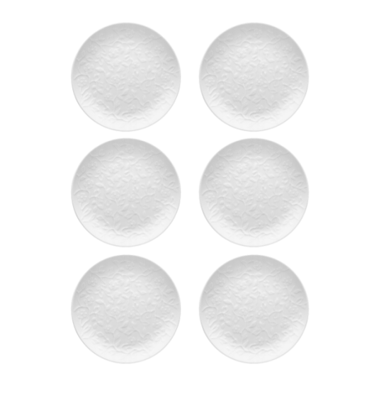 LUBIANA HANAMI Talerz deserowy 20,5 cm x 6 sztuk / biała porcelana luz