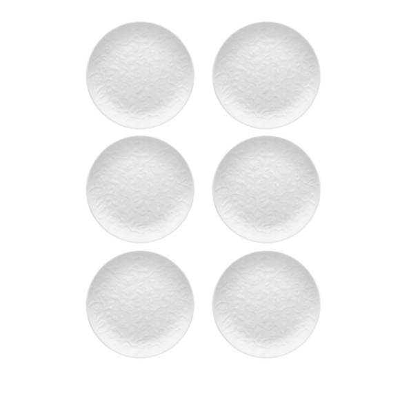 LUBIANA HANAMI Talerz deserowy 20,5 cm x 6 sztuk / biała porcelana luz