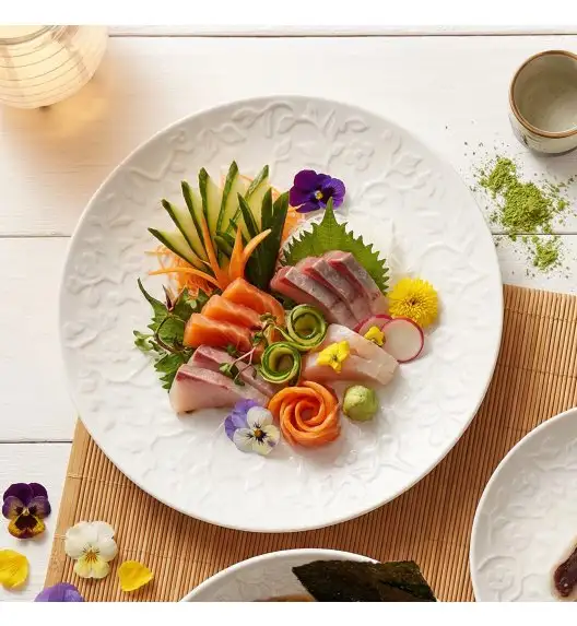 LUBIANA HANAMI Talerz deserowy 20,5 cm x 12 sztuk / biała porcelana luz