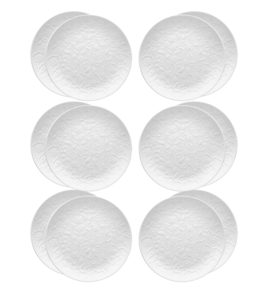 LUBIANA HANAMI Talerz obiadowy płytki 27 cm x 12 sztuk / biała porcelana luz