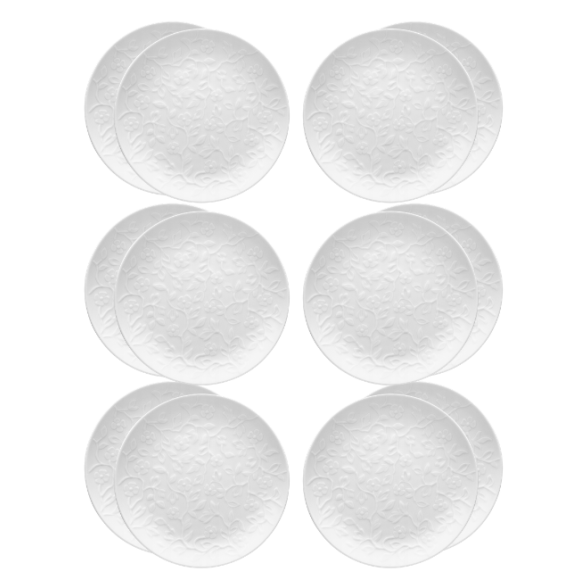 LUBIANA HANAMI Talerz obiadowy płytki 27 cm x 12 sztuk / biała porcelana luz