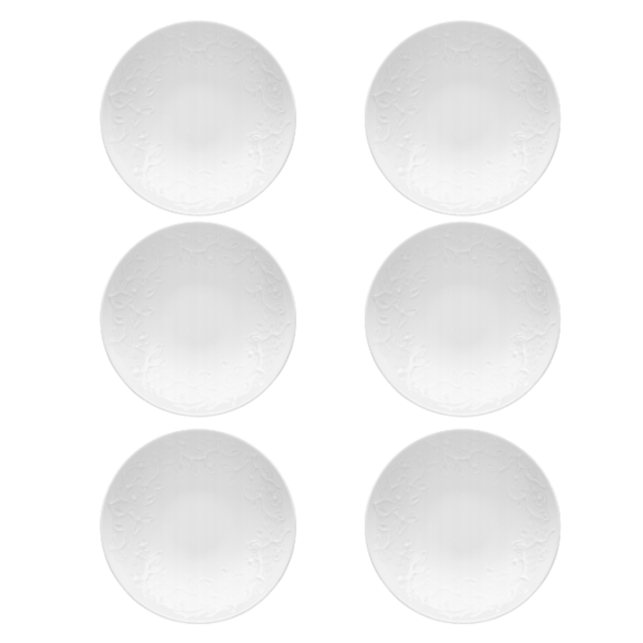 LUBIANA HANAMI Talerz głęboki 21,5 cm x 6 sztuk / biała porcelana luz