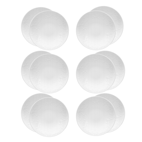 LUBIANA HANAMI Talerz głęboki 21,5 cm x 12 sztuk / biała porcelana luz