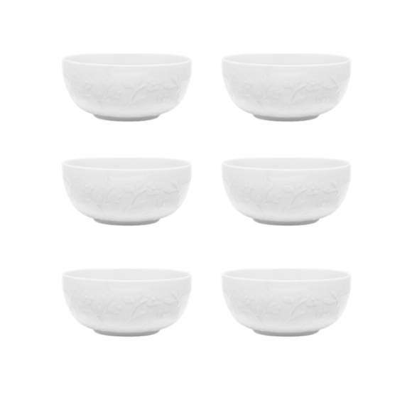 LUBIANA HANAMI Miska / salaterka 16 cm x 6 sztuk / biała porcelana luz