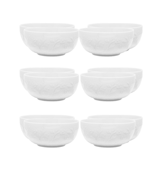 LUBIANA HANAMI Miska / salaterka 16 cm x 12 sztuk / biała porcelana luz