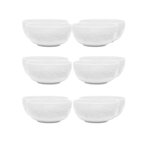 LUBIANA HANAMI Miska / salaterka 16 cm x 12 sztuk / biała porcelana luz