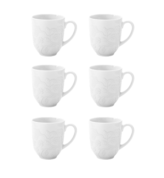 LUBIANA HANAMI Kubek 350 ml x 6 sztuk / biała porcelana luz