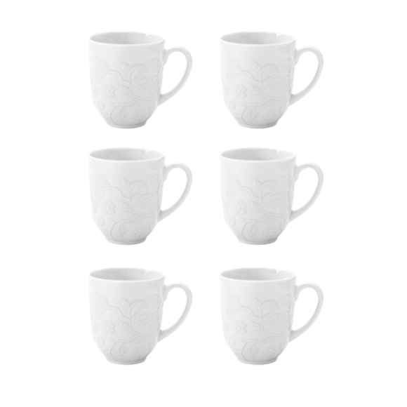 LUBIANA HANAMI Kubek 350 ml x 6 sztuk / biała porcelana luz