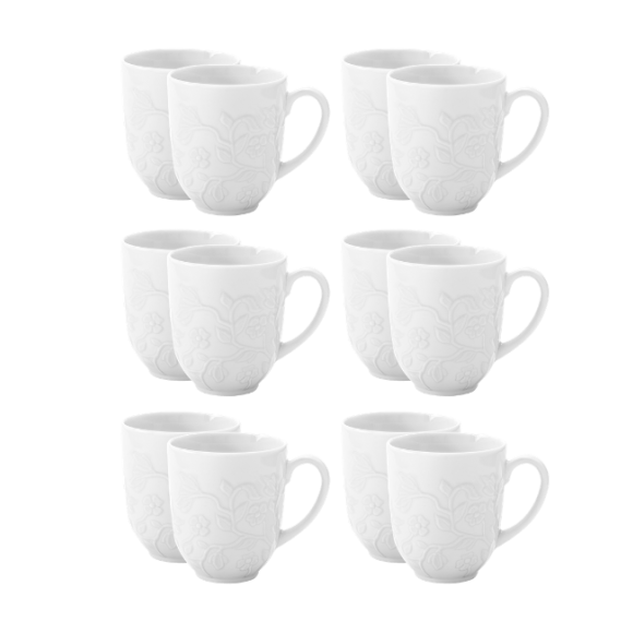 LUBIANA HANAMI Kubek 350 ml x 12 sztuk / biała porcelana luz