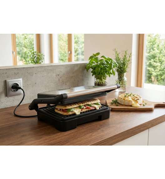 MG HOME Mini Grill elektryczny panini 1000W / srebrny