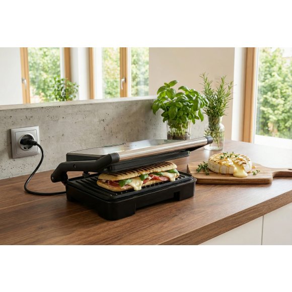 MG HOME Mini Grill elektryczny panini 1000W / srebrny