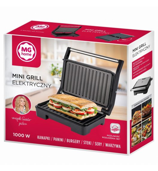 MG HOME Mini Grill elektryczny panini 1000W / srebrny