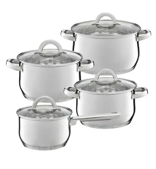 AMBITION BERRY Komplet Garnków 18, 20, 24 cm + Rondel 16 cm / z pokrywkami / stal nierdzewna