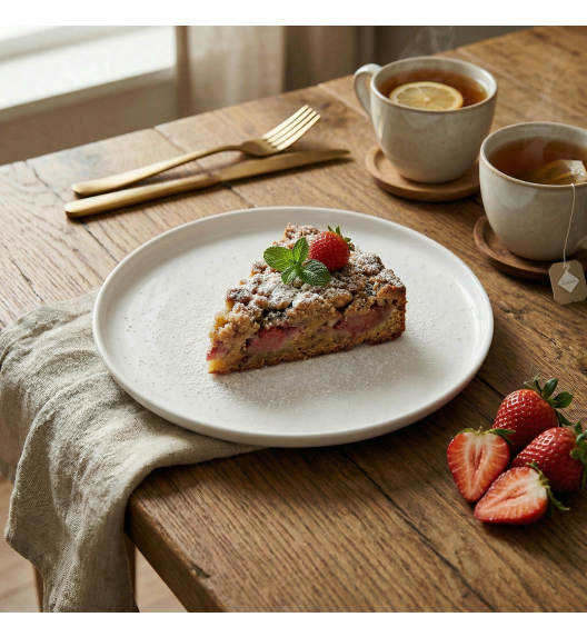 LUBIANA ANKARA | Talerz deserowy 20 cm | biała porcelana luz 