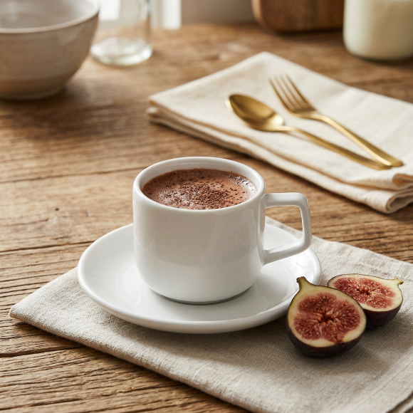 LUBIANA ANKARA Filiżanka 250 ml ze spodkiem 15 cm | biała porcelana luz