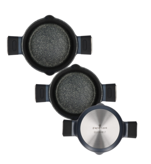 WYPRZEDAŻ! ZWIEGER VESNA Komplet 3 garnków - BEZ POKRYWEK w komplecie / GREBLON C3 non-stick / indukcja