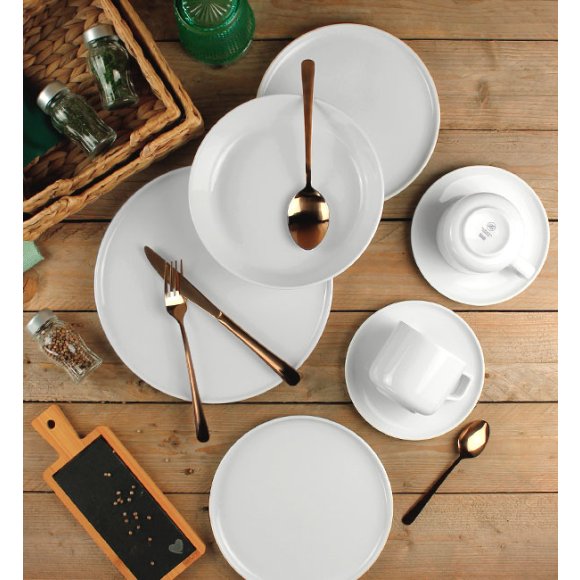 LUBIANA ANKARA | Talerz deserowy 20 cm x 12 sztuk | biała porcelana luz 