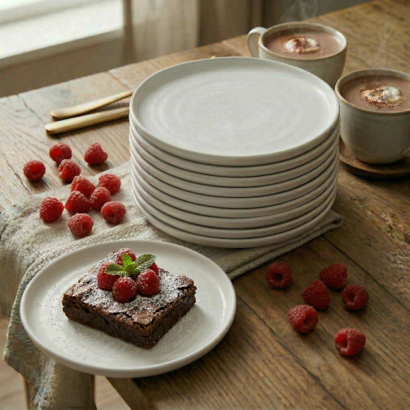 LUBIANA ANKARA | Talerz deserowy 20 cm x 12 sztuk | biała porcelana luz 