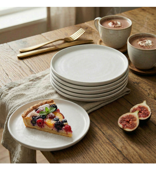 LUBIANA ANKARA | Talerz płytki 17,5 cm x 6 sztuk | biała porcelana luz 