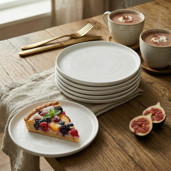 LUBIANA ANKARA | Talerz płytki 17,5 cm x 6 sztuk | biała porcelana luz 