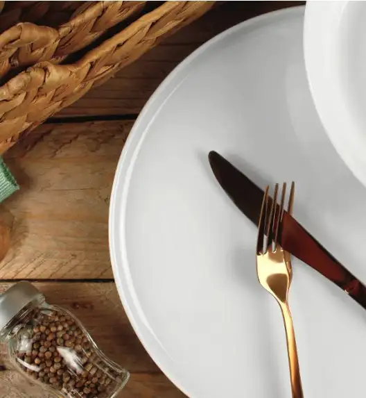 LUBIANA ANKARA | Talerz płytki 17,5 cm x 6 sztuk | biała porcelana luz 