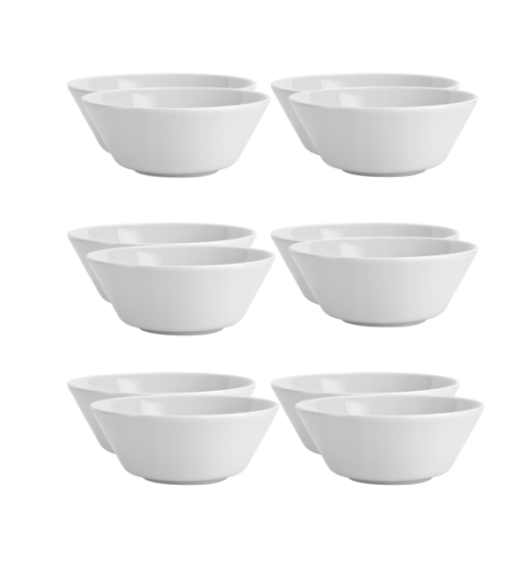 LUBIANA ANKARA | Salaterka 16 cm x 12 sztuk | biała porcelana luz 