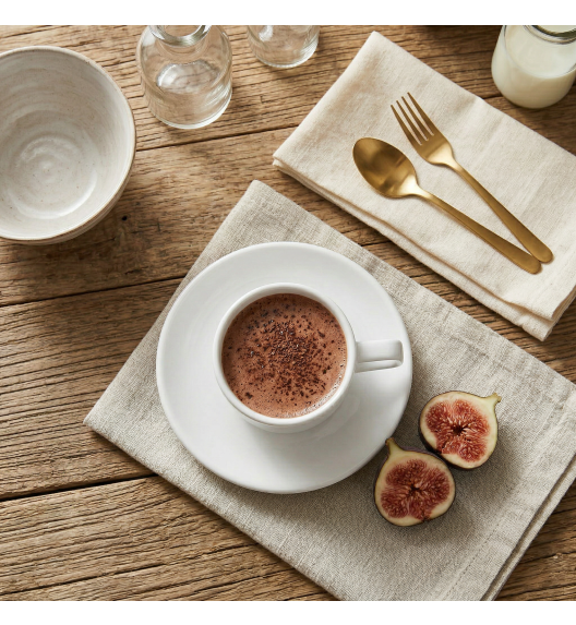 LUBIANA ANKARA Filiżanka 350 ml ze spodkiem 15 cm x 12 szt. | biała porcelana luz