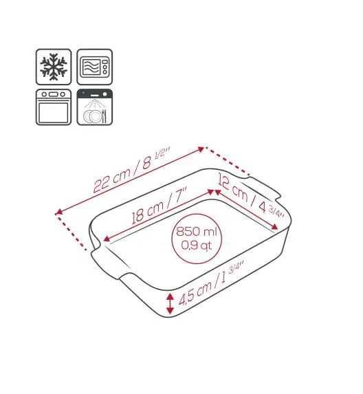 PEUGEOT | APPOLIA Naczynie do zapiekania prostokątne, 18x12x5 cm, jasnozielone