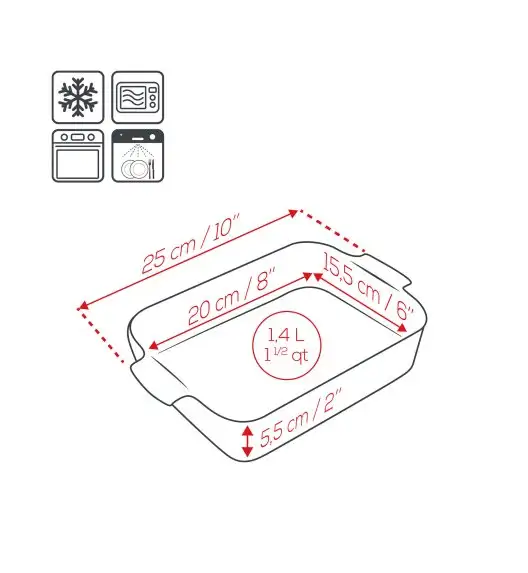 PEUGEOT | APPOLIA Naczynie do zapiekania, 20x15,5x6 cm, jasnozielone