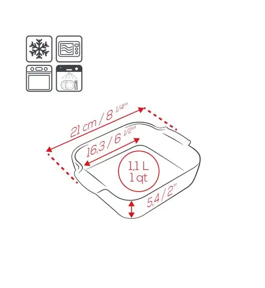 PEUGEOT | APPOLIA Naczynie do zapiekania kwadratowe, 16,3x16,3x6 cm, jasnozielone