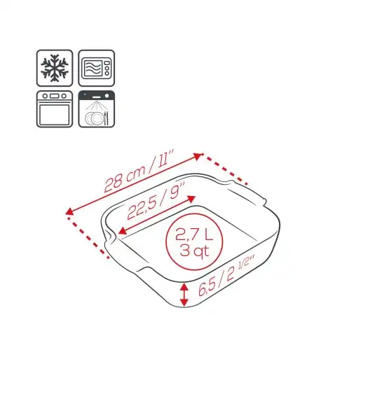 PEUGEOT | APPOLIA Naczynie do zapiekania, 22,5x22,5x7 cm, jasnozielone