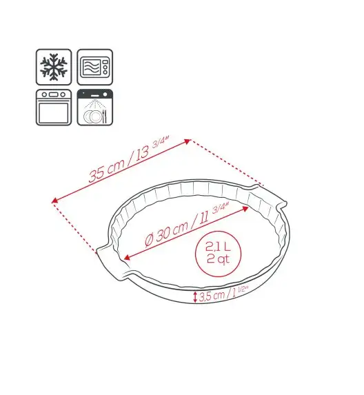 PEUGEOT | APPOLIA Naczynie do zapiekania tarty 30 cm, jasnozielone