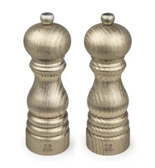 PEUGEOT GOLDEN PARIS Zestaw młynków do pieprzu i soli 18 cm złote