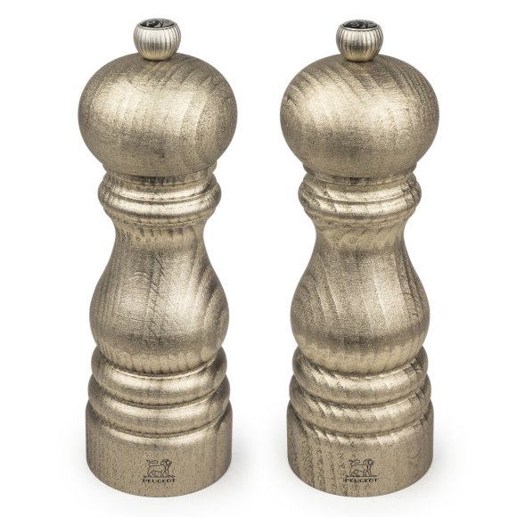 PEUGEOT GOLDEN PARIS Zestaw młynków do pieprzu i soli 18 cm złote