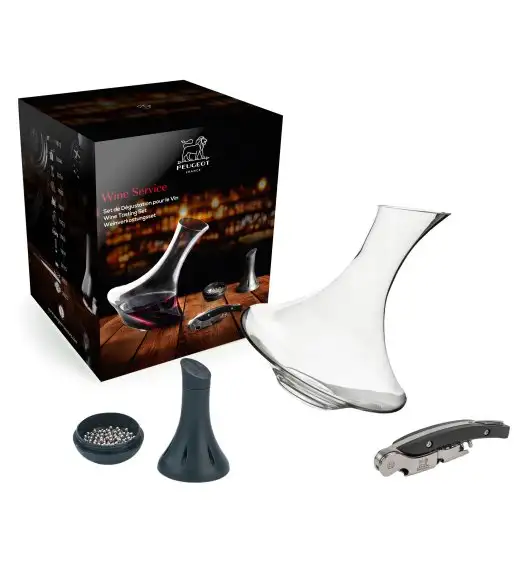 PEUGEOT WINE SERVICE Zestaw do wina 3 el / dekanter + akcesoria