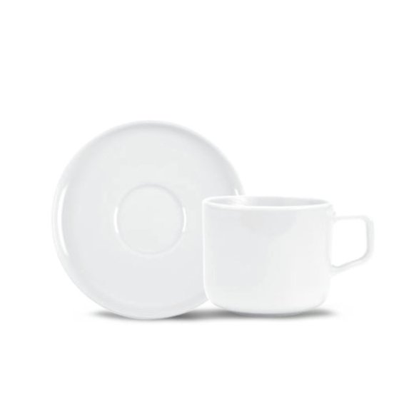 LUBIANA ANKARA Filiżanka do espresso 100 ml ze spodkiem 12 cm x 6 sztuk | biała porcelana luz