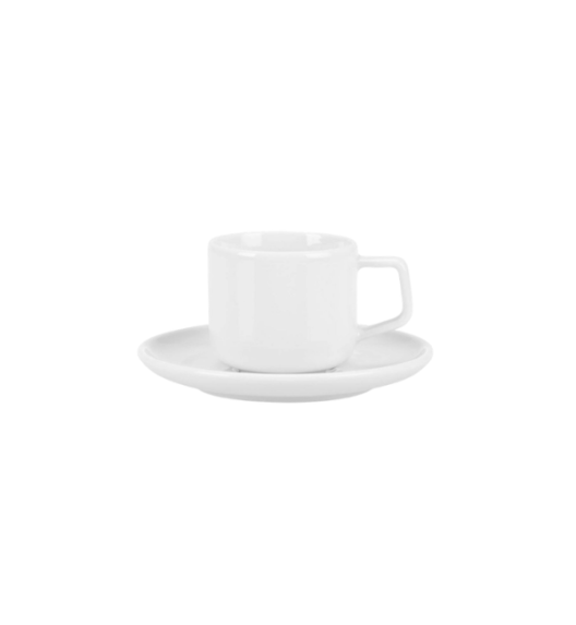 LUBIANA ANKARA Filiżanka do espresso 100 ml ze spodkiem 12 cm x 12 sztuk | biała porcelana luz