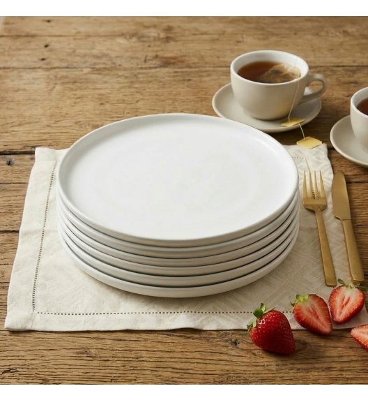 LUBIANA ANKARA | Talerz obiadowy 26 cm x 6 sztuk | biała porcelana luz 