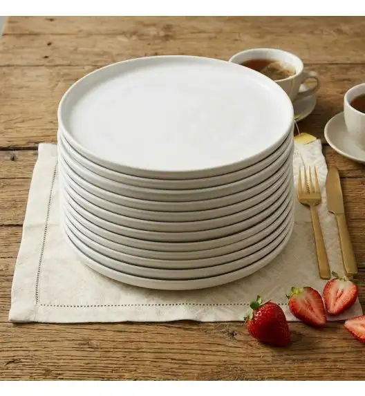 LUBIANA ANKARA | Talerz obiadowy 26 cm x 12 sztuk | biała porcelana luz 