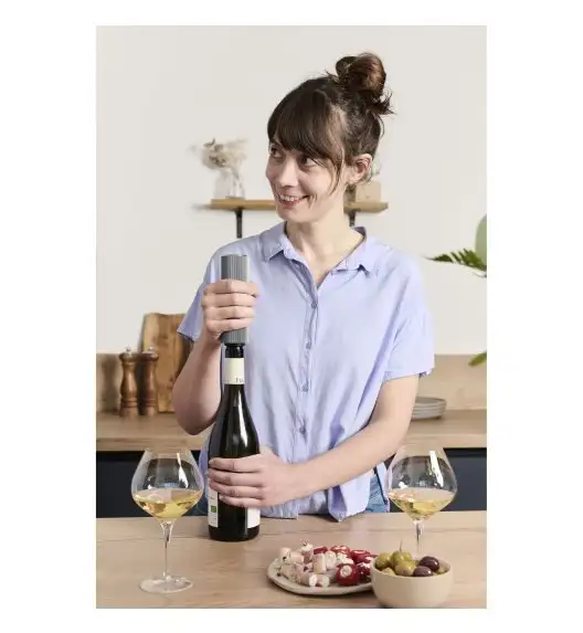 PEUGEOT PRESERVE Pompka próżniowa do wina butelek 14 cm aluminium