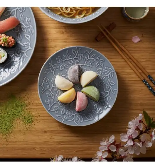 LUBIANA HANAMI K9 Serwis obiadowy 36 el / 12 osób | szaro - niebieski 