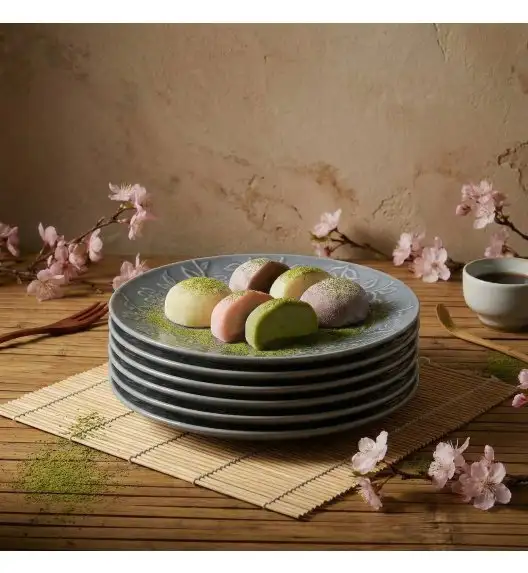 LUBIANA HANAMI K9 Serwis obiadowy 54 el / 18 osób | szaro - niebieski 